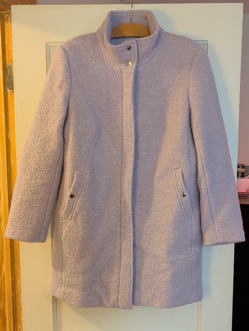 LOFT Lavender Bouclé Pea Coat, Sz XL